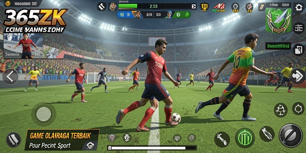 Tangkapan layar utama dari gameplay <strong>365ZK</strong> menunjukkan aksi olahraga yang mendebarkan.