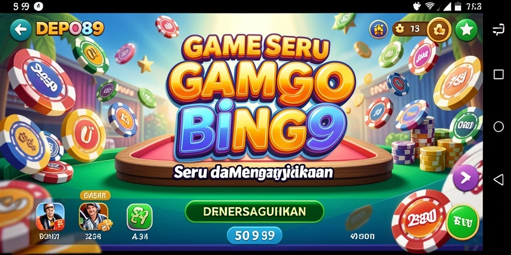 Screenshot permainan Bingo DEPO89 dengan tampilan yang menarik.