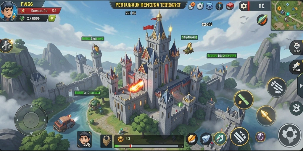 Gameplay seru Tower Defense di dalam FW66 yang menantang.