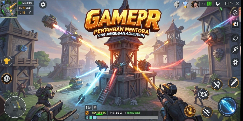 Gameplay GAMERP yang menegangkan dalam Tower Defense.