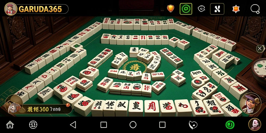 Tampilan menarik dari gameplay GARUDA365 yang penuh tantangan Mahjong.