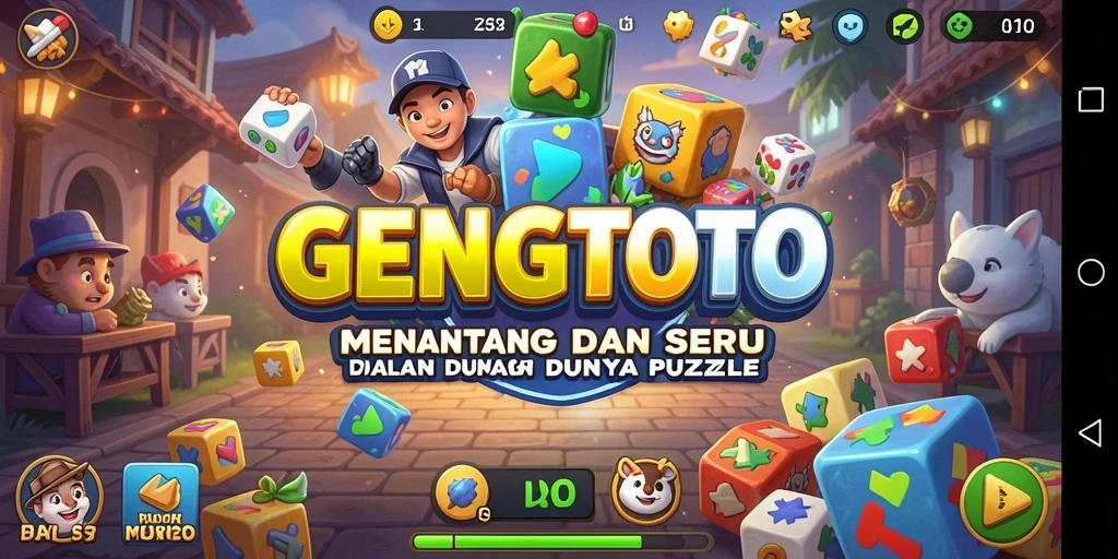 Screenshot GENGTOTO menampilkan gameplay puzzle yang menarik.