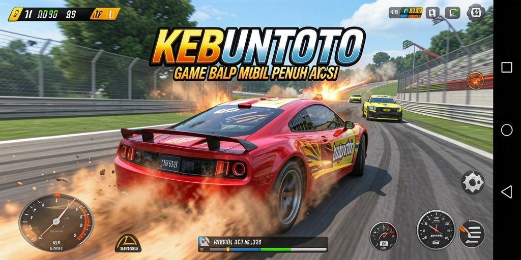 Tampilan gameplay balapan yang seru di KEBUNTOTO.