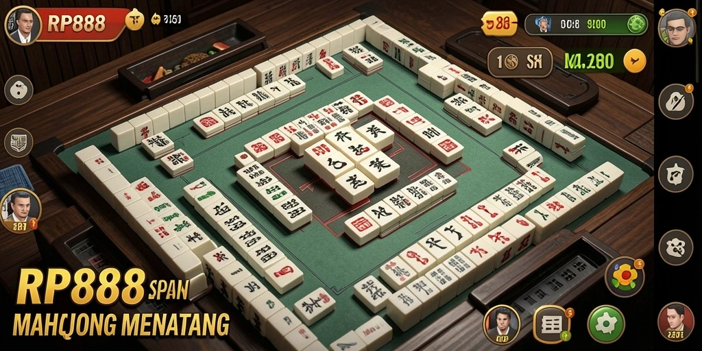 Screenshot gameplay RP888 yang memperlihatkan keseruan bermain Mahjong.