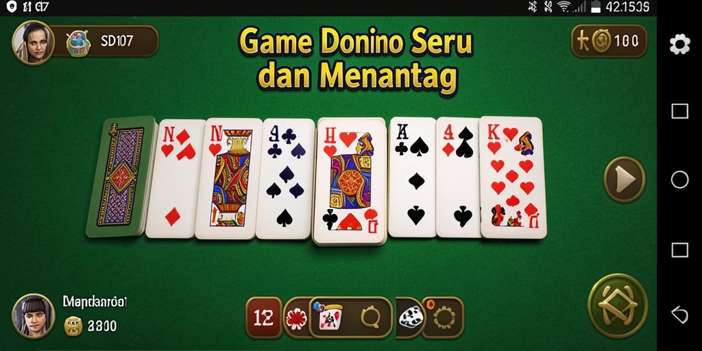 Screenshot utama SD107 menampilkan gameplay domino yang seru.